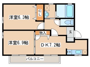 ユ－コ－ポ曽屋の物件間取画像